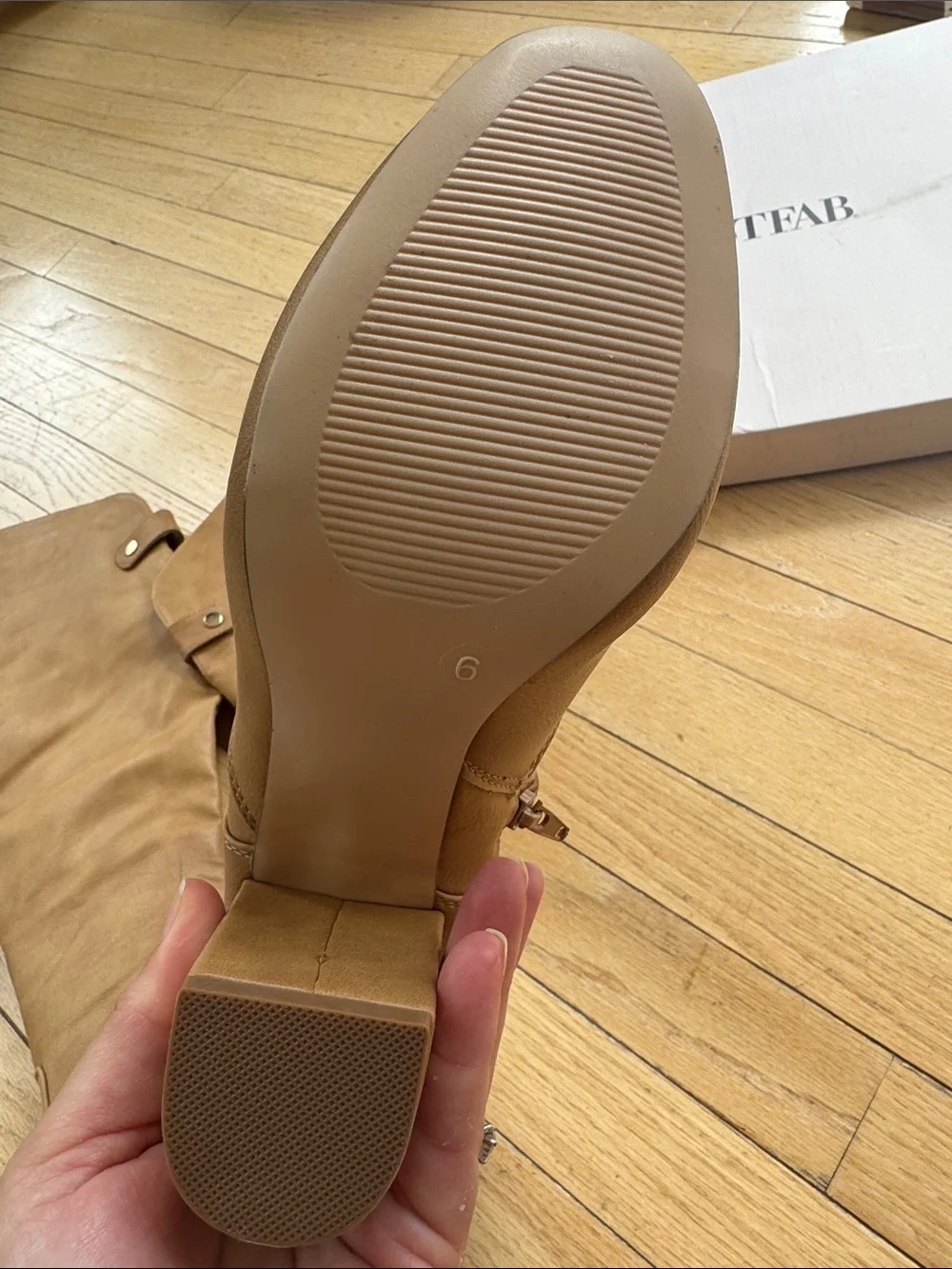 JustFab Tan Over-the-Knee Block Heel Boots